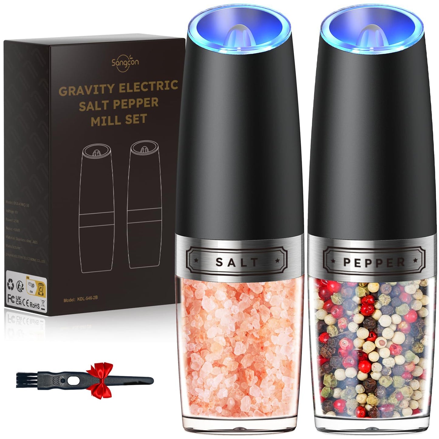 LED Electric Salt and Pepper Grinder Set.